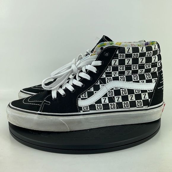 Vans Sk8-Hi Black/White Suede Canvas Athletic Skates Shoes Men’s Size 10.5 - Picture 8 of 12